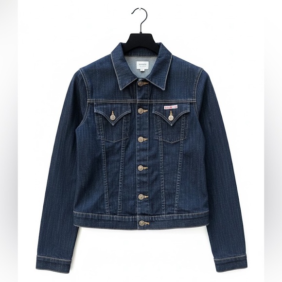 Hudson Signature Jean Jacket Denim Medium Dark Wash - Picture 2 of 10